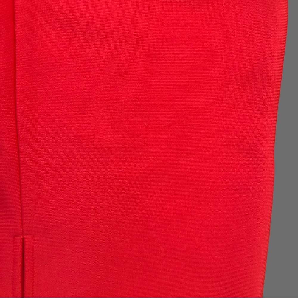 One Shoulder RED Midi Sheath Dress Bow Detail Sleeveless Back Slit Size S - Picture 5 of 6